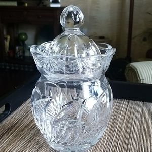 Crystal canister with lid